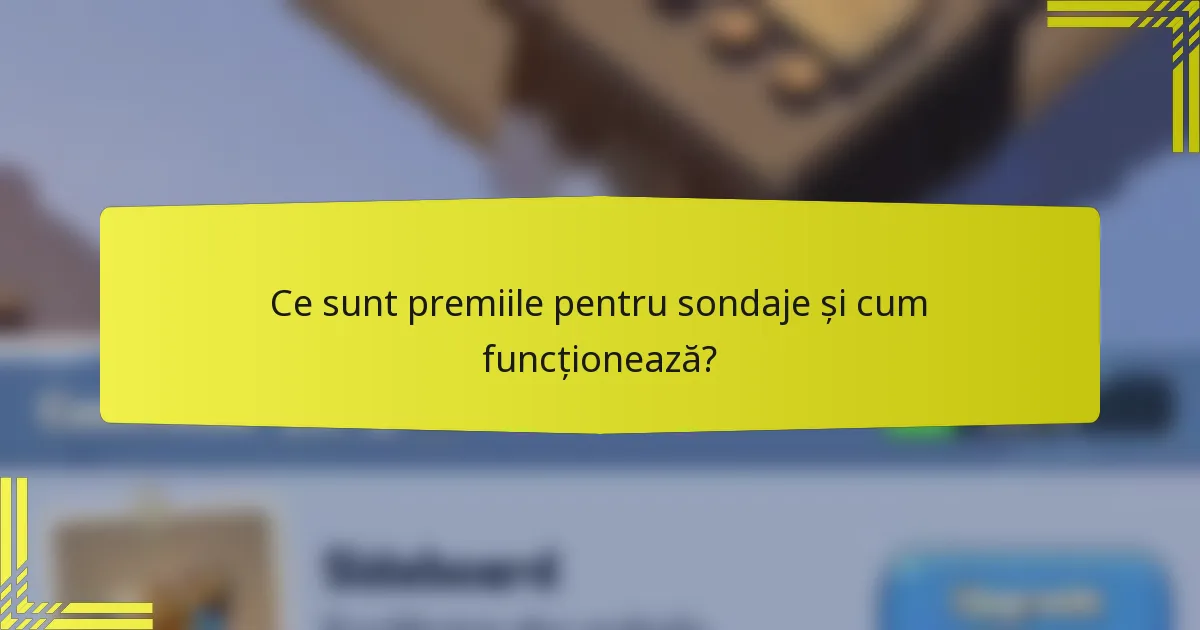 Ce sunt premiile pentru sondaje și cum funcționează?